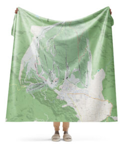 Nozawa Onsen ski resort map blanket (large size) – Japan ski trail map
